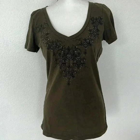 Wrangler Olive Short Sleeve Tee - Picture 1 of 13